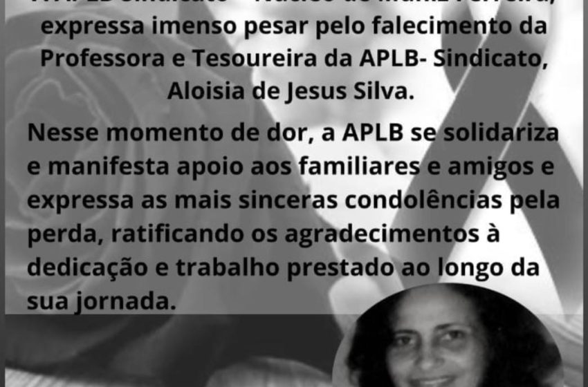  Pesar pela morte da professora Aloísia de Jesus Silva