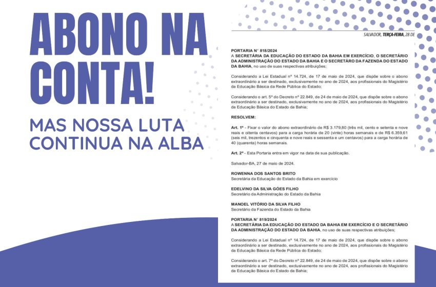  REDE ESTADUAL EM PARALISAÇÃO – ABONO NA CONTA E A CATEGORIA NA ALBA!