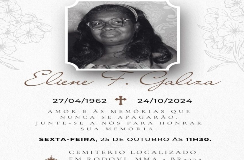  Pesar pela morte da professora Eliene Fernandes